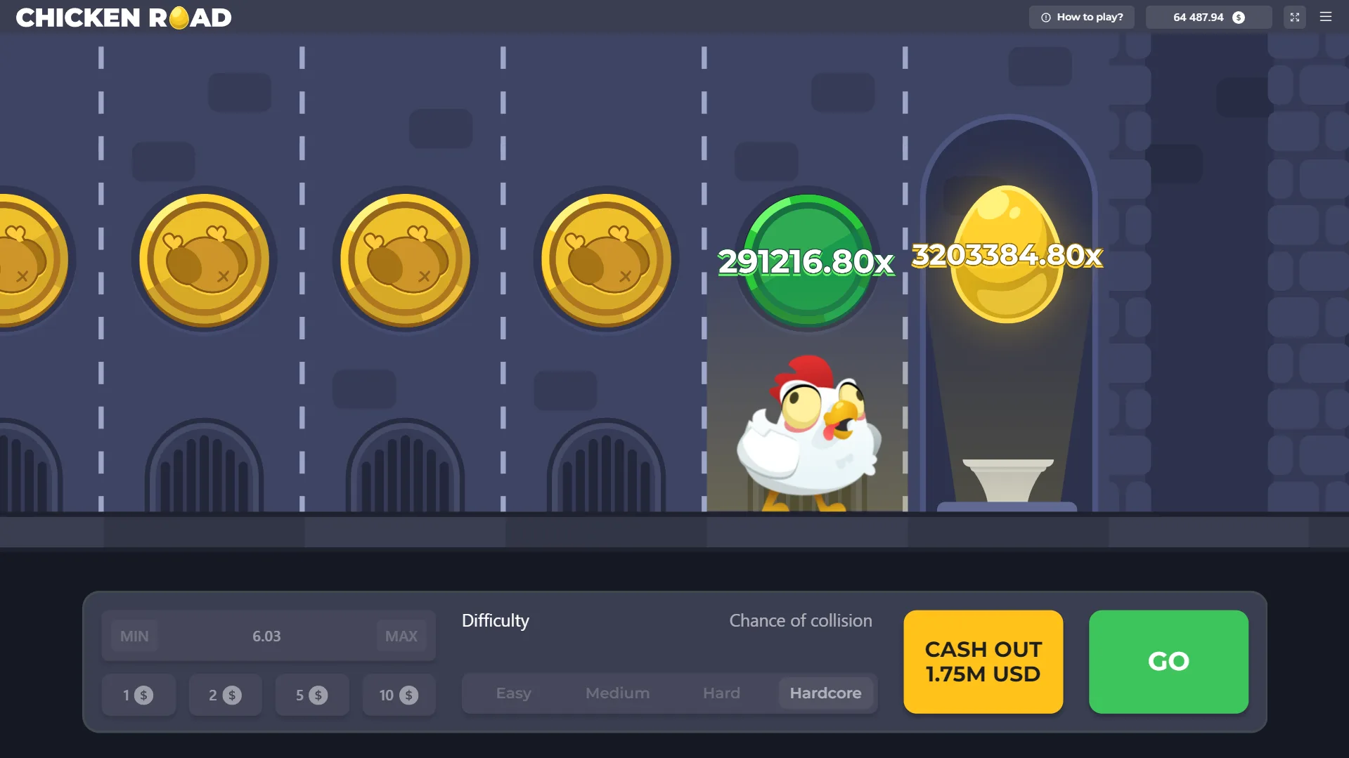 Poulet et parcours dans l’interface officielle de Chicken Road
